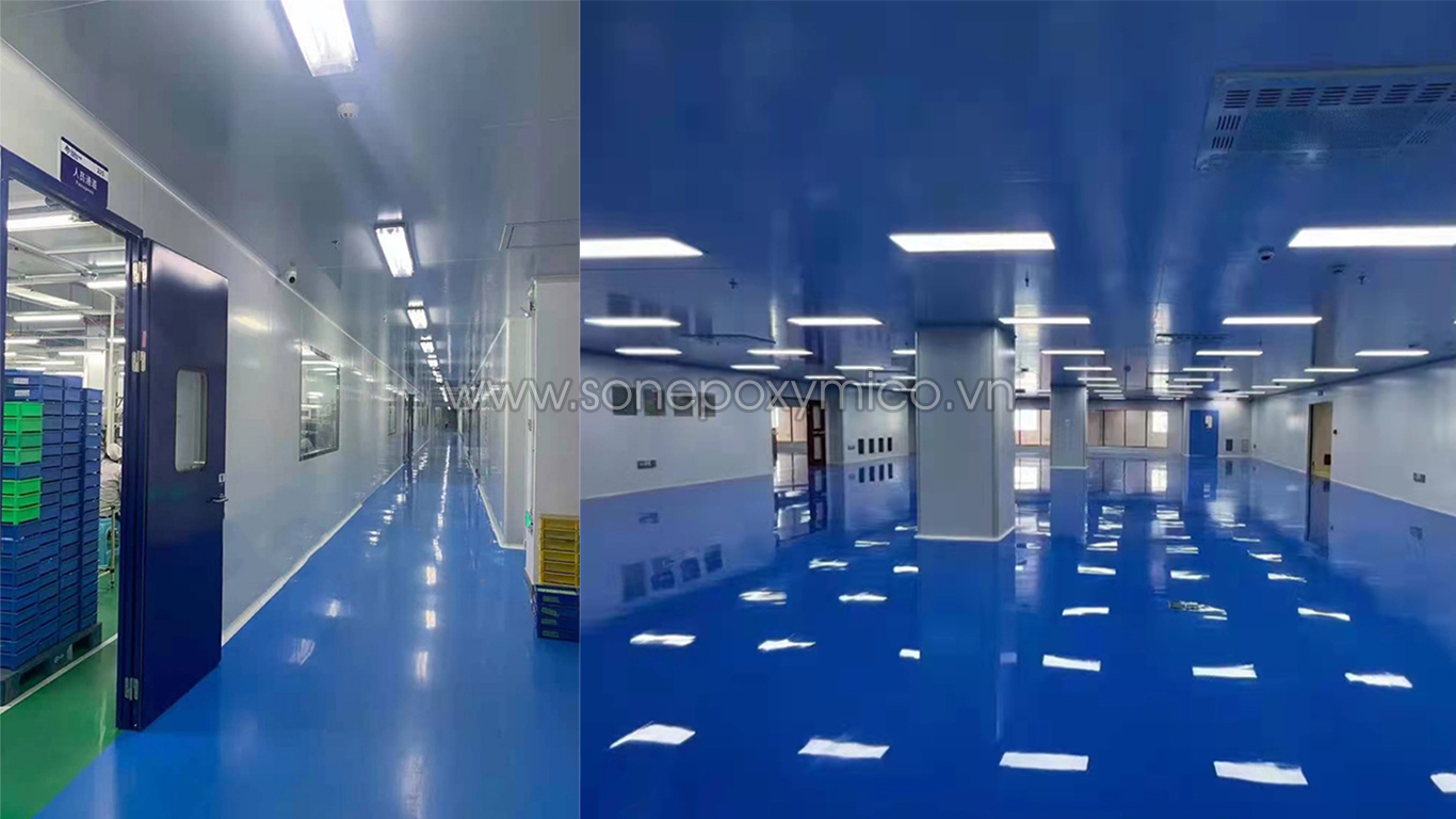 Sơn nền epoxy phòng sạch xưởng sản xuất, nhà kho