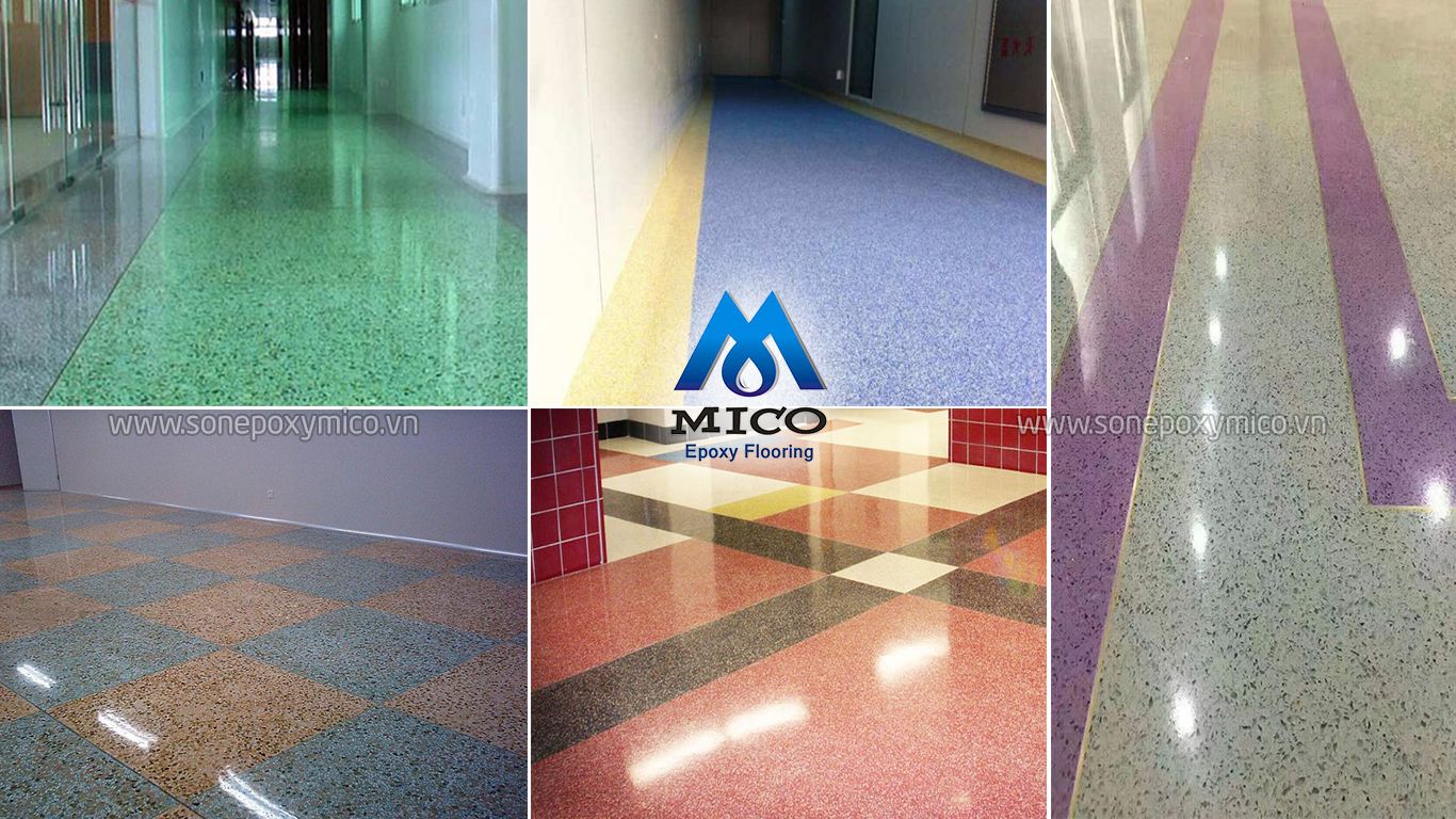 sơn phủ epoxy cát màu nơi công cộng