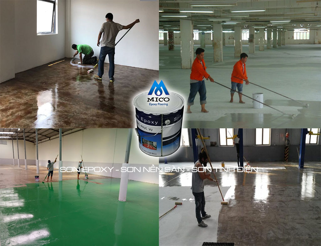 Thi công Sơn lót epoxy nền sàn nhà xưởng